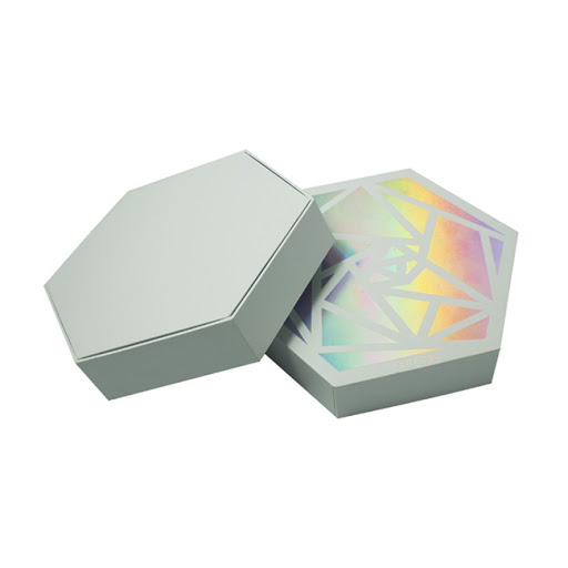 Boîte de surprise de type de fenêtre d'hexagone brillant d'impression UV