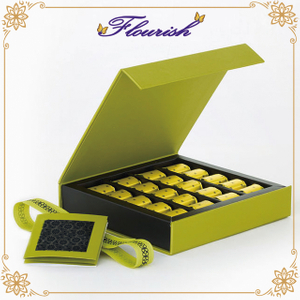 Boîte cadeau de gâteau au chocolat vert de style Flip Top