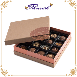 Coffret cadeau anniversaire chocolat assorti dorée