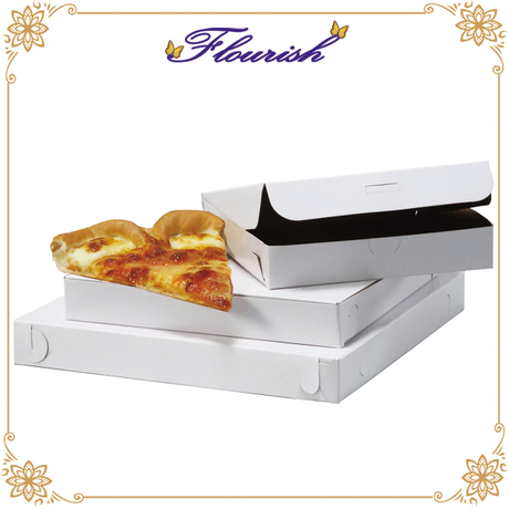 Boîte à pizza en papier ondulé blanc de taille personnalisée