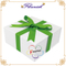 Boîte d'emballage de cadeau en carton en forme de carré de logo personnalisé avec ruban