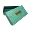 Boîte de surprise de cadeau d'anniversaire de carton rigide vert d'impression d'argent avec la décoration de ruban rouge