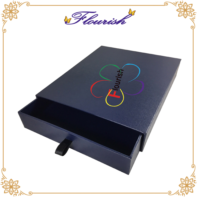 Bo&icirc;te tiroir rectangulaire bleu marine