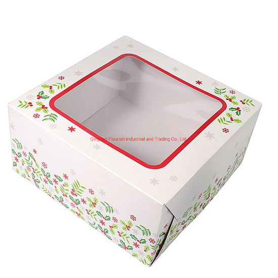 Boîte de fenêtre de stockage de dessert de carton blanc d'impression UV