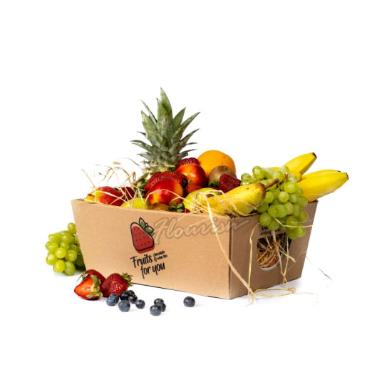 Forte boîte en carton ondulé profond de fruits de kiwi de Pitaya de citron de pomme avec la poignée