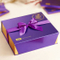 Élégant emballage de maquillage en carton violet et boîte de papier de stockage