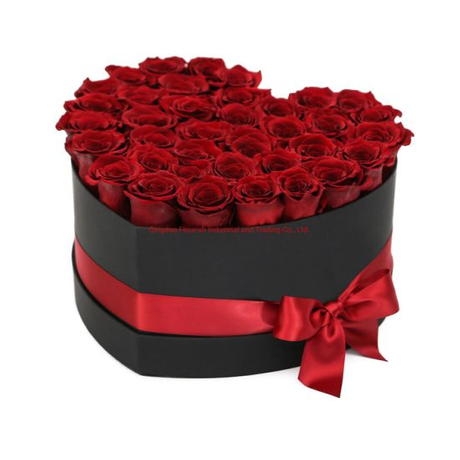 Boîte-cadeau d'anniversaire de boîte à provisions de fleur rose de logo fait sur commande Boîte-cadeau de jour de Valentine