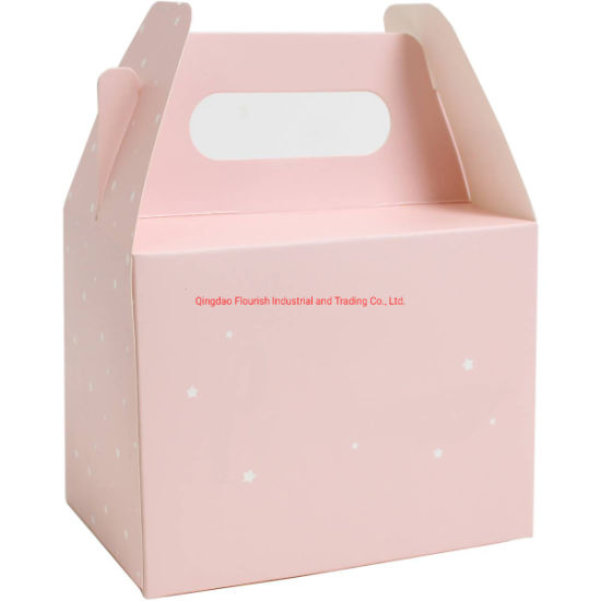 Boîte de pignon à emporter de boulangerie à emporter de couleur rose douce