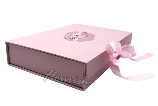 Boîte cadeau romantique de mariage de type à clapet en forme de rectangle bleu violet violet