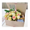 Boîte en carton d'emballage de cadeau de fleur de rose romantique avec fenêtre transparente