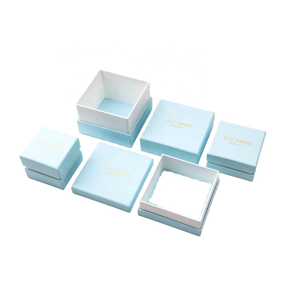 Couvercle de logo personnalisé de luxe et boîte à bijoux d'emballage en papier de boîte de base