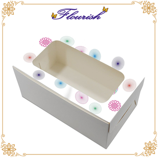 Boîte blanche de fenêtre de stockage de serviette d'impression de fleuriste de carton
