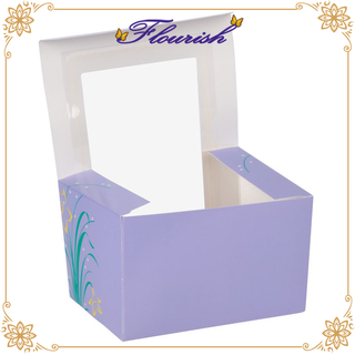 Boîte de fenêtre de stockage de cadeau de festival d'oeufs de Pâques en carton violet