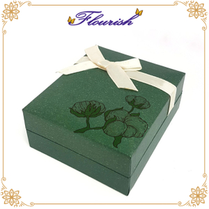 Boîte surprise de stockage de cadeau d'anniversaire en papier couché vert laminé mat