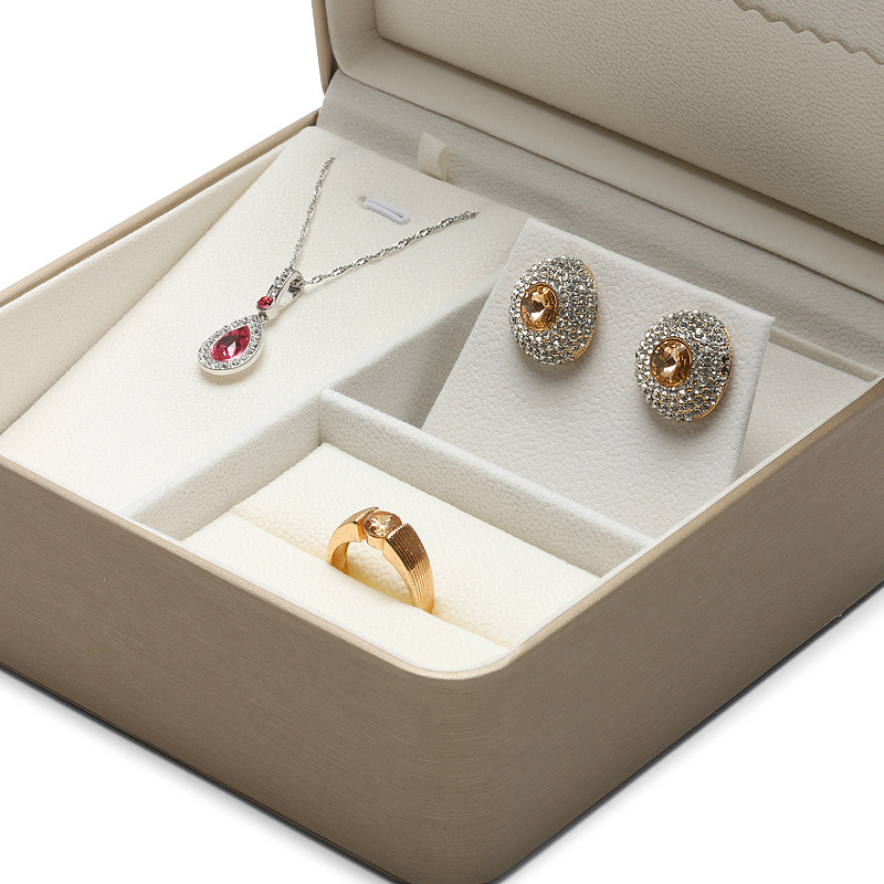 Boîte à bijoux en cuir PU de luxe haut de gamme