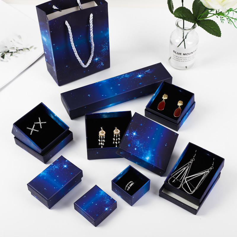 Boîte-cadeau de bijoux d'emballage en papier de luxe d'impression de logo personnalisé
